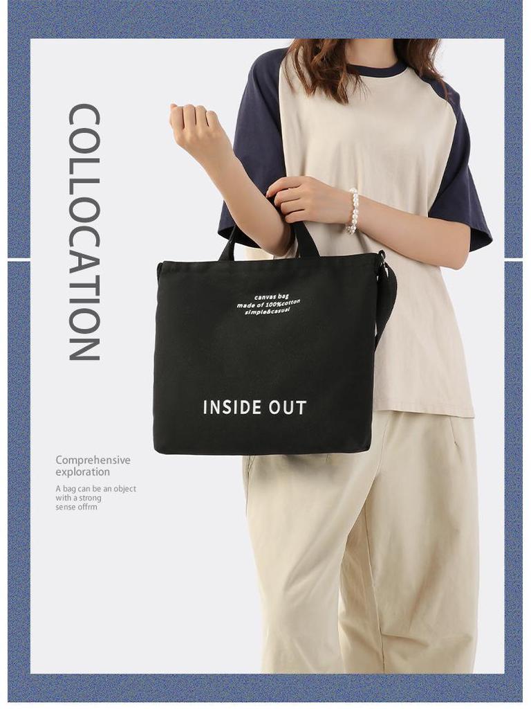 Retro Women's Canvas Tote: Large-Capacity Crossbody, Shoulder & Handbag for Students & Commuters