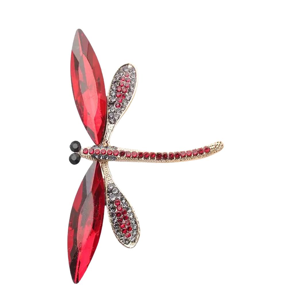 Broche Pin Cristal Libélulas Retrô Elegante Strass Animal Acessório de Lapela para Mulheres e Meninas Bijuteria da Moda