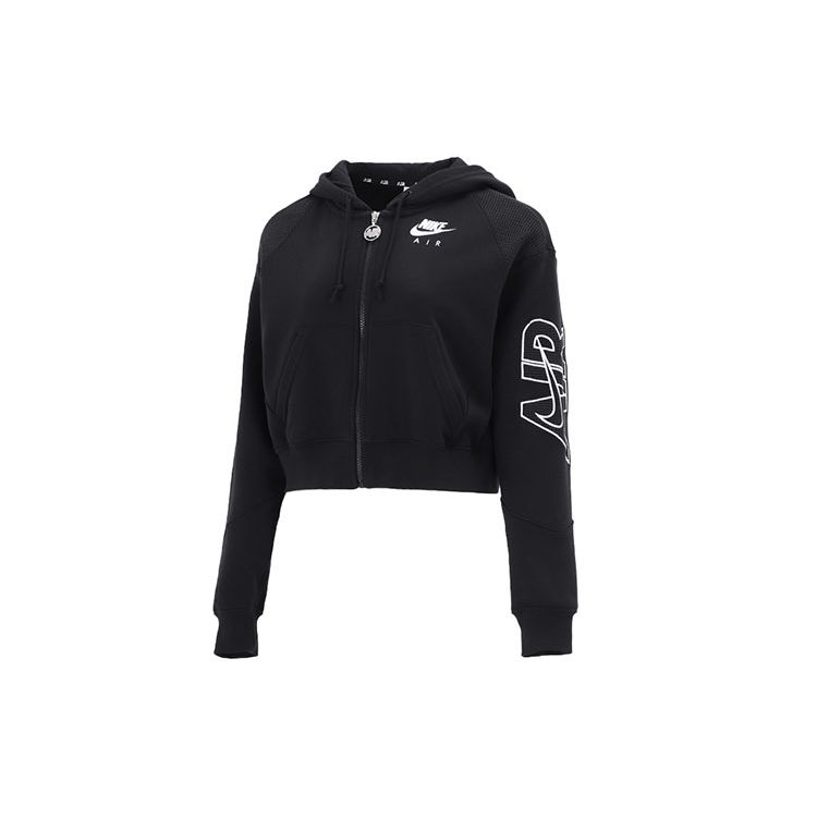 Nike Women s Casual Sportswear Short Knit Full-Zip Hoodie Black DM6064-010 M