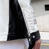American vintage locomotive leather jacket stand-up collar baseball street men and women loose jacket racing suit handsome