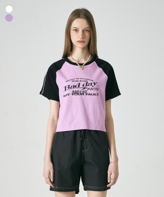 GROOVE RHYME Color Block Raglan Short Sleeve T-Shirt (2 Colors) (Lrrmcta321M)