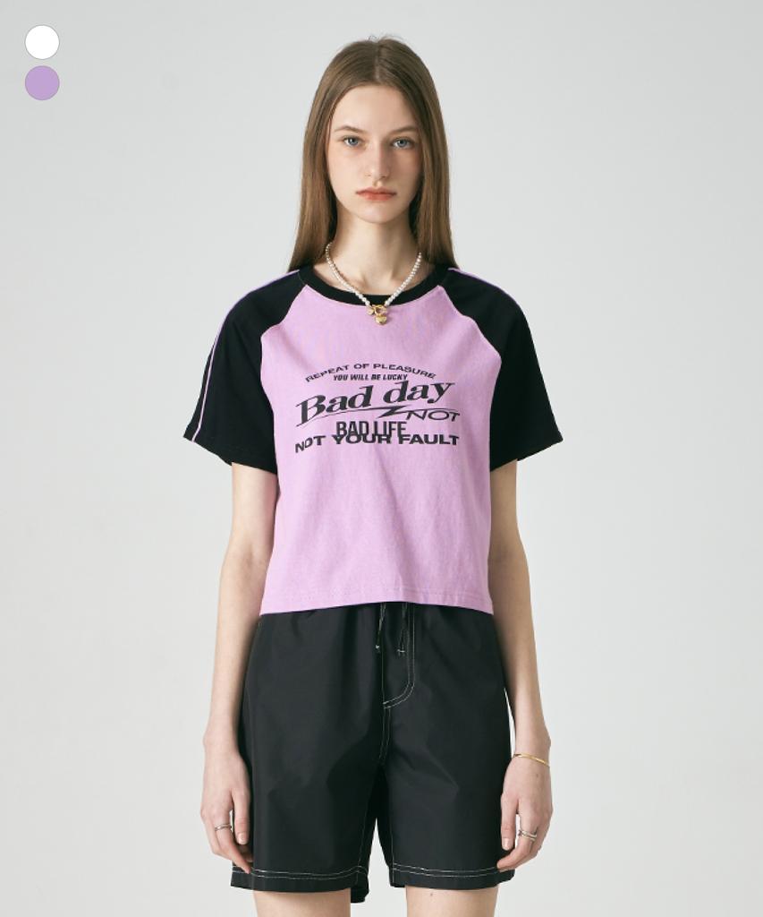 GROOVE RHYME Color Block Raglan Short Sleeve T-Shirt (2 Colors) (Lrrmcta321M)