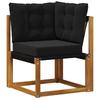 Outdoor Sofa Set with Cushions 7 pcs Natural and Black