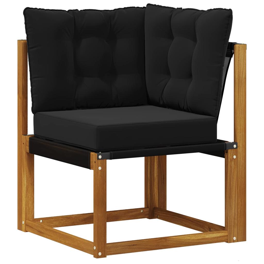 Outdoor Sofa Set with Cushions 7 pcs Natural and Black