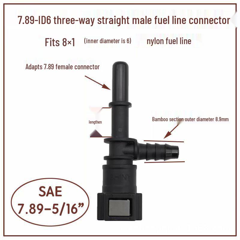 7.89 Quick-Connect Fuel Line Adapter: Male/Female for Gasoline, Diesel, Methanol, Oil, and Urea Applications