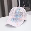 White Pink Lace Baseball Cap Embroidered Flowers Embroidery Baseball Cap  Sunscreen Protection