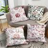 Vintage Pink Floral Pillow Covers Pattern Cushion Cover Suitable for Sofa Bedroom Car Pillow Cover