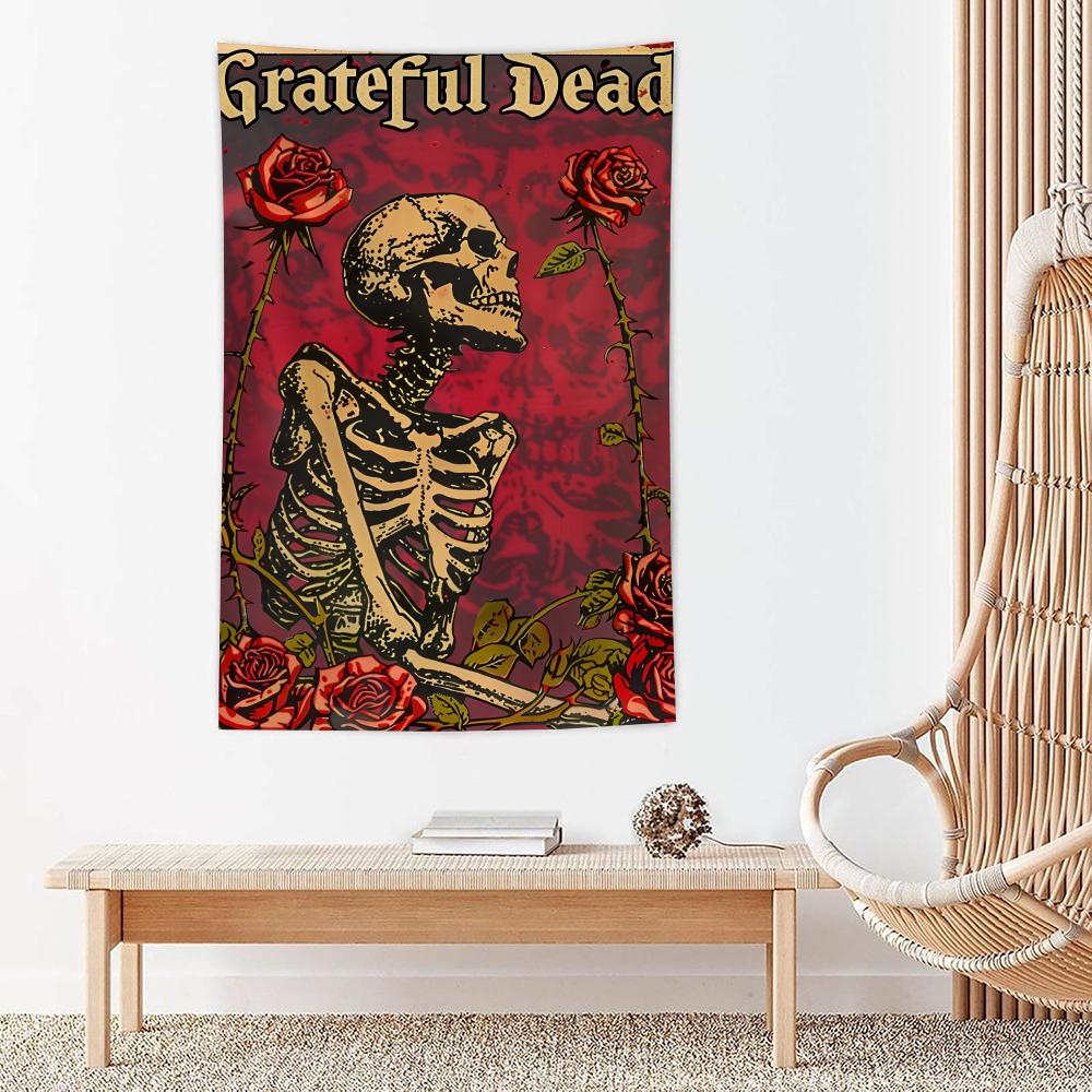 Rock Band GGrateful Dead Tapestry Microfiber Wall Hanging For Bedroom Living Room Decor Outdoor Festival Garden Bar Background