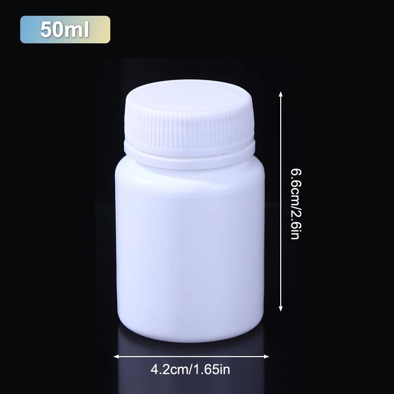 15 ml-180 ml Plastflaske Hvit Medisinflaske Med Skrukork Matkvalitet PE Oppbevaringspakning Beholder Pilleboks Etuiholder