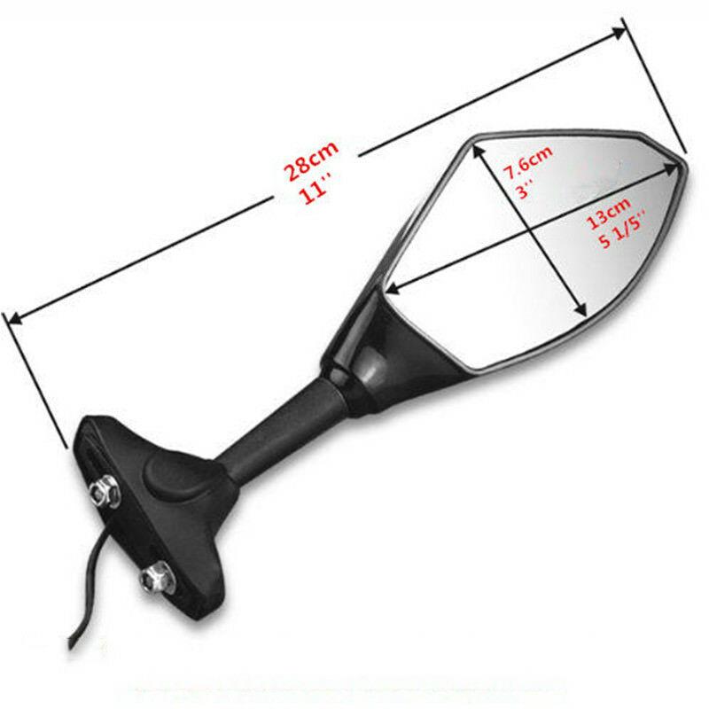 1Pair Motorcycle Rearview Mirrors with LED Turn Signals for Yamaha YZF R1 R6 2000-2008 YZF R6S 2006-200 YZF R6 1999-2008