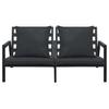 4 Piece Outdoor Lounge Set with Cushions Aluminum Dark Gray