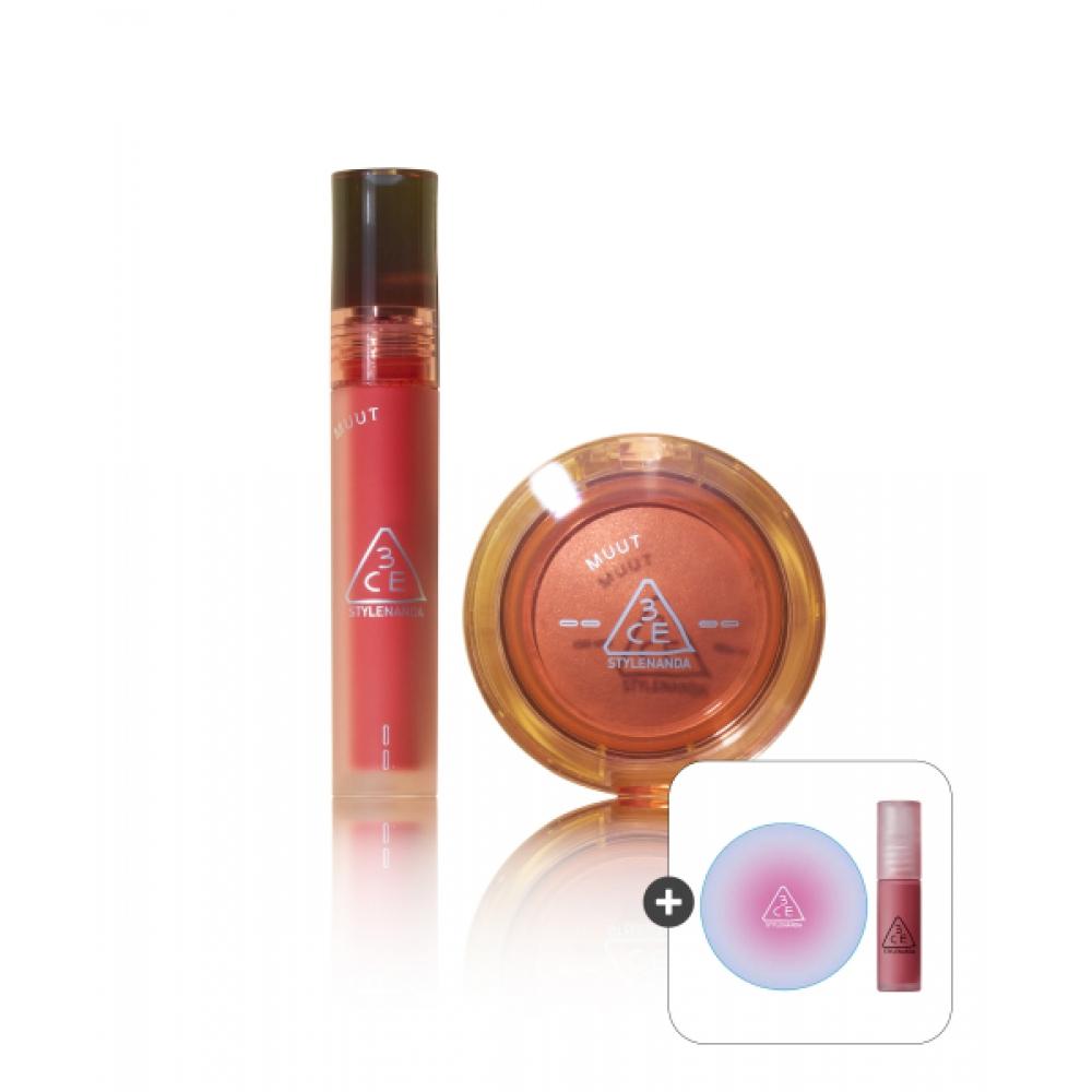 3ce [Набор из 2 шт.] Bouncy Blur Balm + Blur Water Tint Бесплатное складное зеркало + Мини-тинт (TINTED)FIG SODA/IN THE NOW