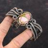 Copper Pink Opal Bangle Copper Wire Wrapped Gemstone Cuff Bracelet Adjustable Bangle Copper Jewelry Gift For Mom Handmade Brand New Bracelet