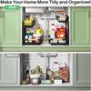 Under Sink Organizer, 2 Packs 2 Tier Under Sink Organizers and Storage, Slide Out Pull Out Cabinet Organizer Shelf, Metal Sliding Drawer for Kitchen