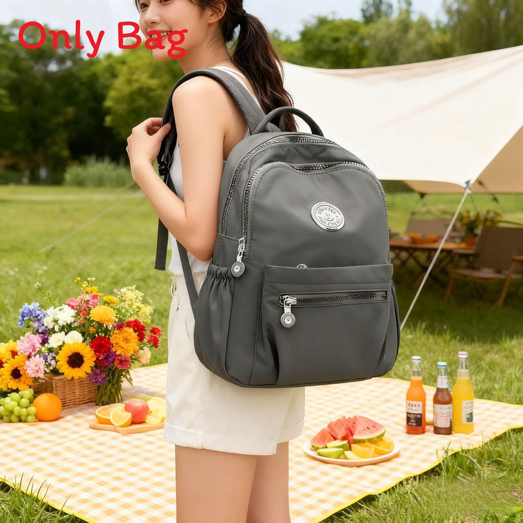 

Fashionable Nylon Oxford Bag With Zipper Pocket And Soft Structure For Casual Wear Gray