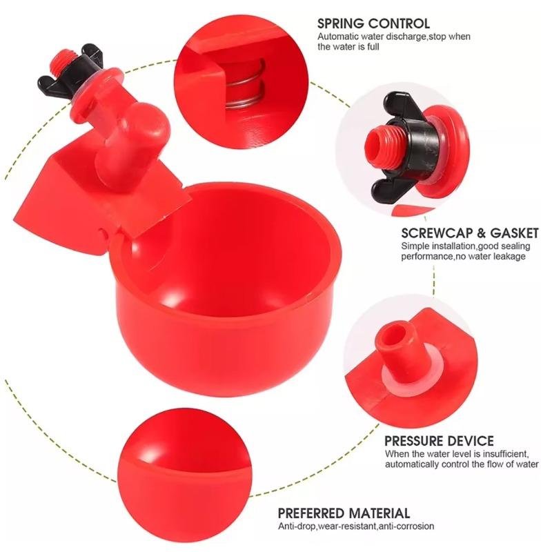 Chicken Drinking Cup Automatic Drinker Chicken Feeder Plastic Poultry Waterer Drinking Water Feeder for Chicks Duck Goose Quail