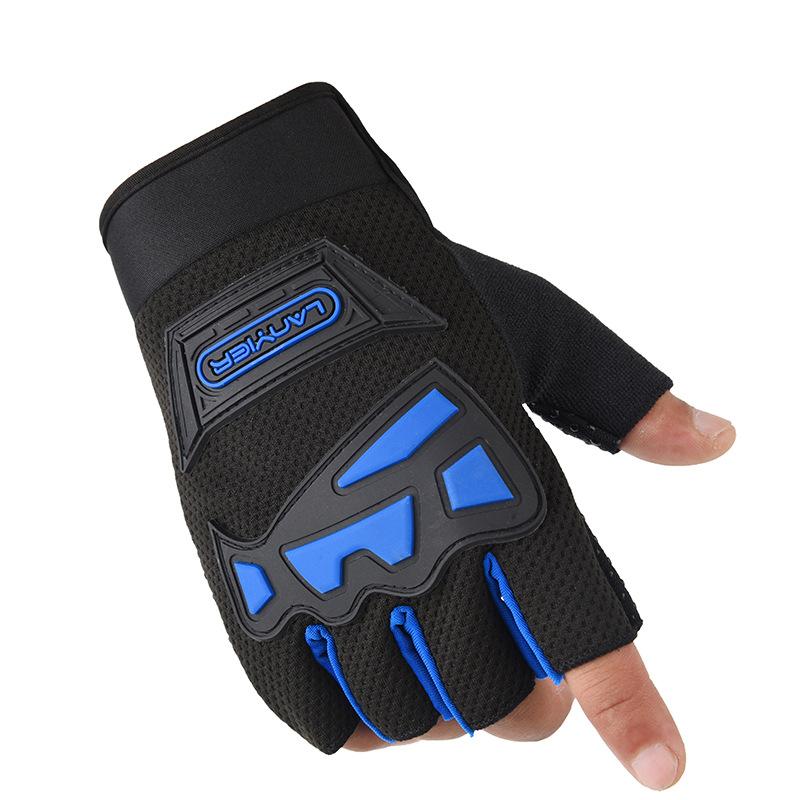 

Off-road fitness riding half-finger gloves locomotive long full finger hard shell hand guard gloves tactical motorcycle gloves One Size красный