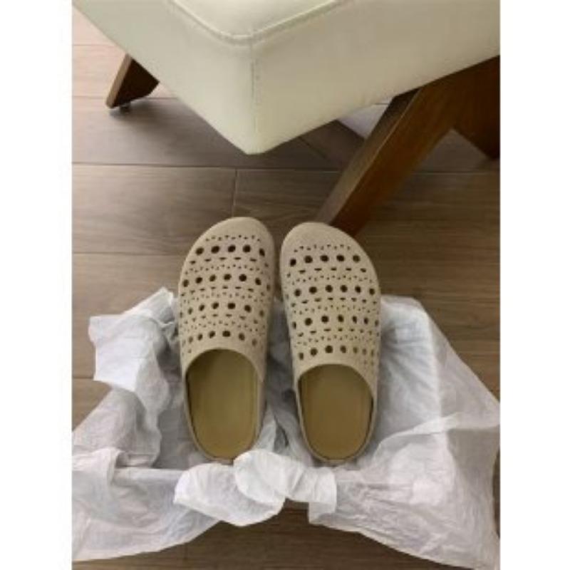 Thick-soled Bag Head Slippers for Women To Wear New Fashionable Hollowed-out Beef Suede Lazy One-pedal Sandals