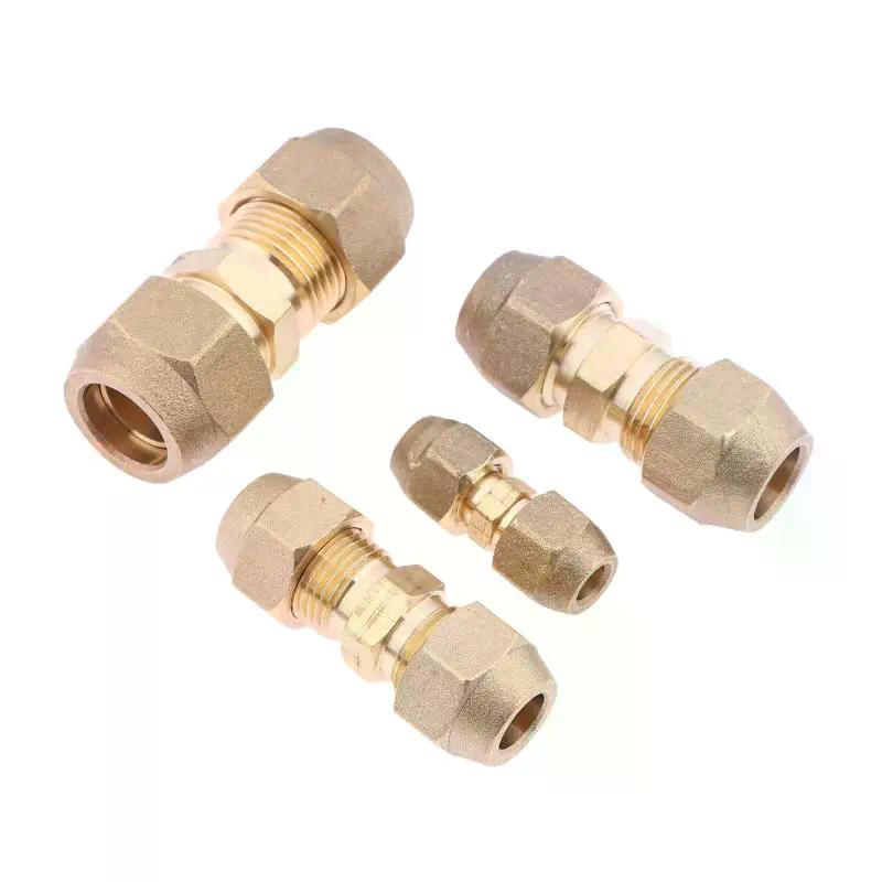 1Pcs 2 3 4 5mm Quick Connectors Straight Pipe Extension Joint No-Weld Fittings With Flare Nuts Copper Connectors