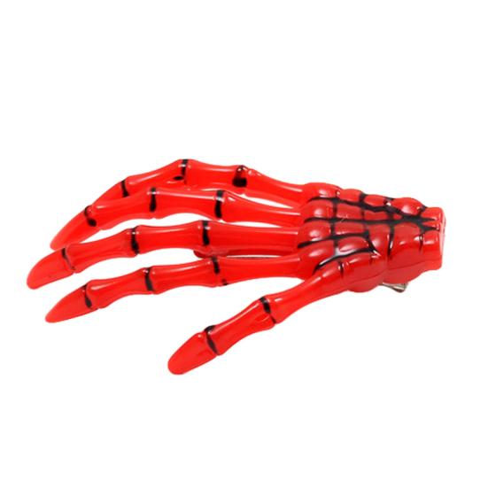 

Панк-женщины Скелет Коготь Рука Заколка-невидимка Заколка для волос Заколка для волос Зомби Хэллоуин Декор красный