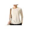 Anta Running Series Fitness Knitted Raglan Long Sleeve T-Shirt Women Tops Vanilla Cream 962435403-1