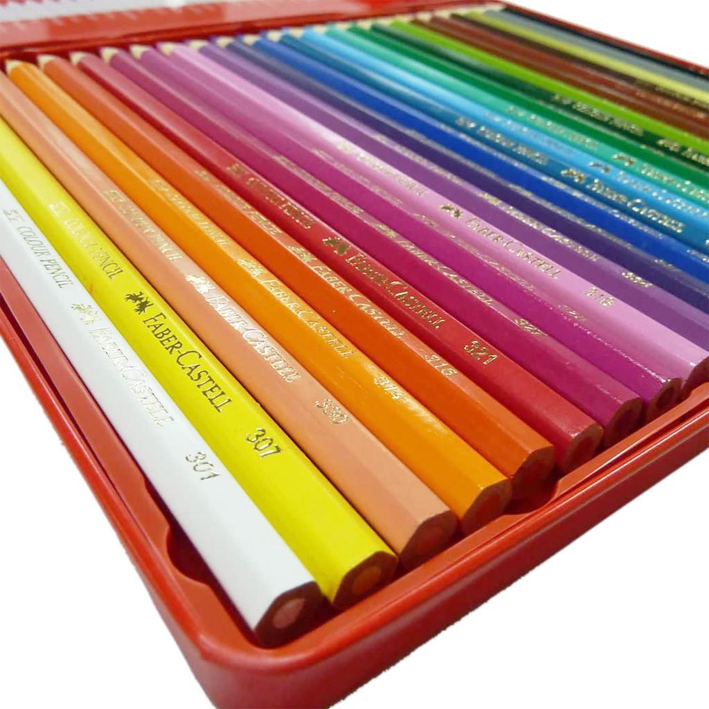 Colored 27191102 Faber-Castell Pencils, 24-Color Set,