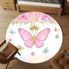 1pc Butterfly Crown Round Chair mat Area Rug - Non-Slip, Floor Mat for Office, Bedroom, and Indoor Decor -1002266