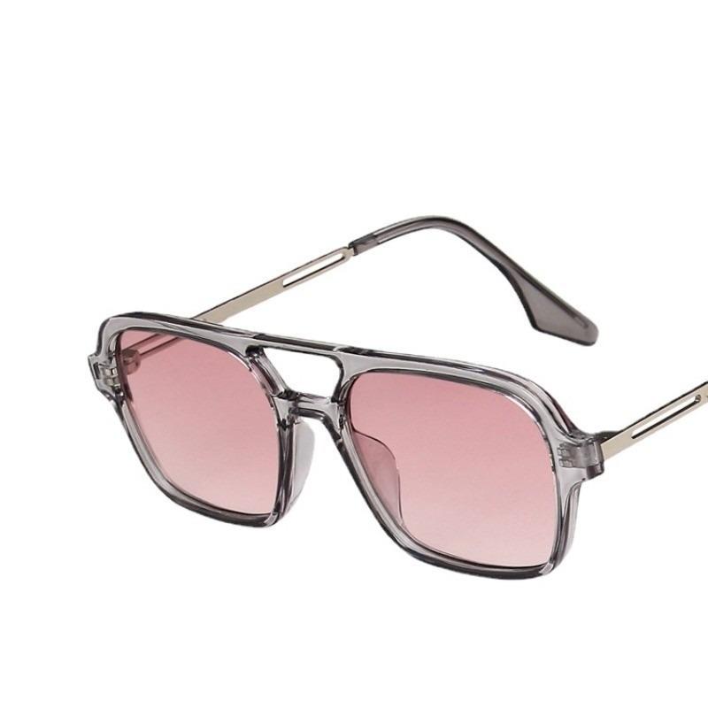 

Европейско-американские Трендовые Винтажные Солнцезащитные очки с Двойной Перекладиной для Мужчин и Женщин, Океаническая Цельная Линза, Крупная Оправа