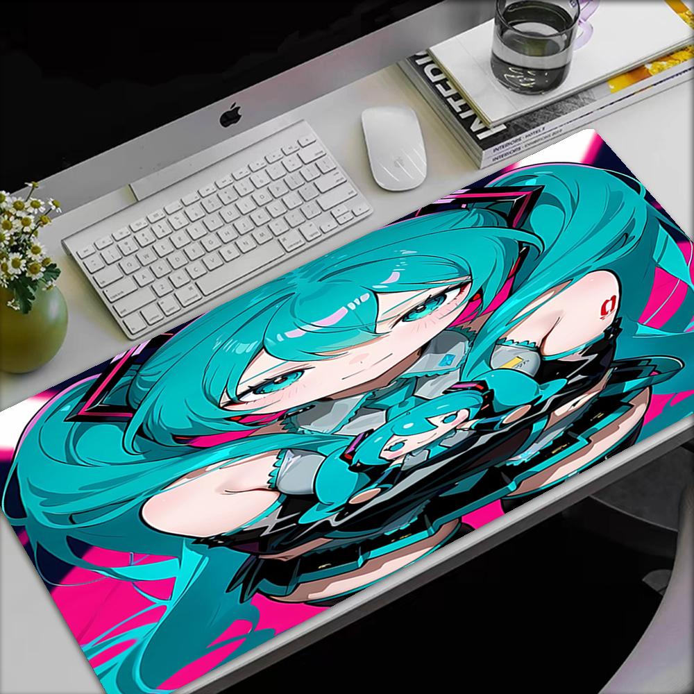 Hatsune Miku Theme Mouse Pad, Non Slip Rubber Base, Multifunctional Office & Home Decor, Perfect for Workspace Personalization.