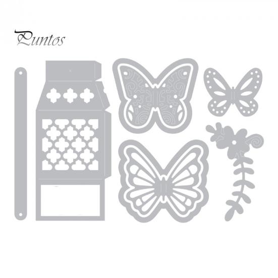 

Режущие штампы Прочный нежный дизайн DIY Бабочка Подарочная коробка Режущие штампы для подарков серебряный