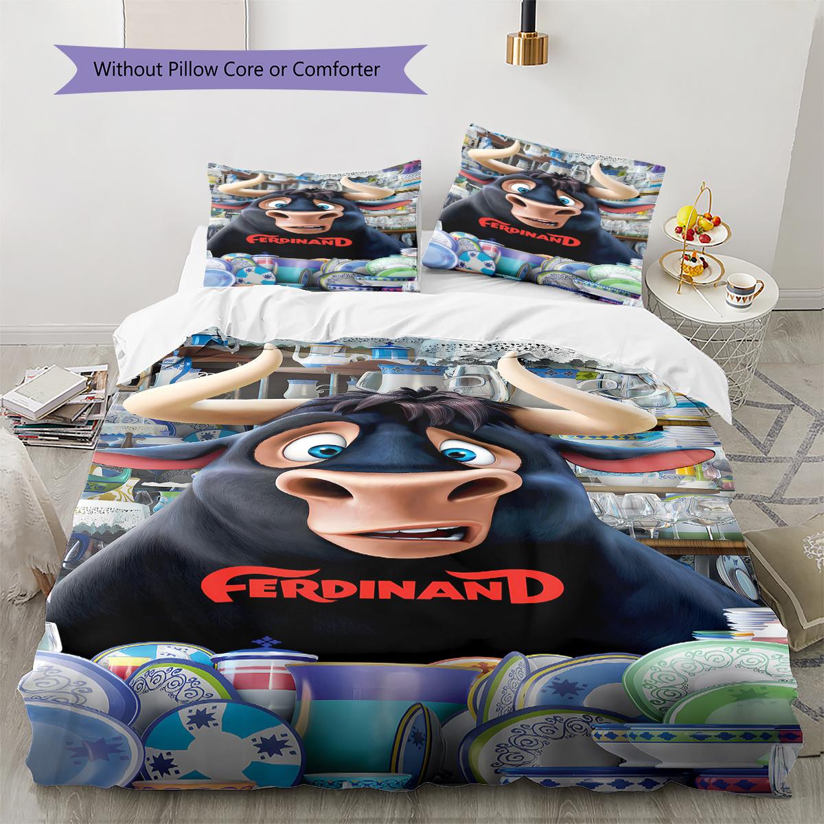 

Ferdinand Pattern Bedding,Quilt Set Quilt Cover Pillowcase Home Birthday Gift (1 * duvet cover + 2 * pillowcase, without core) 135x200cm