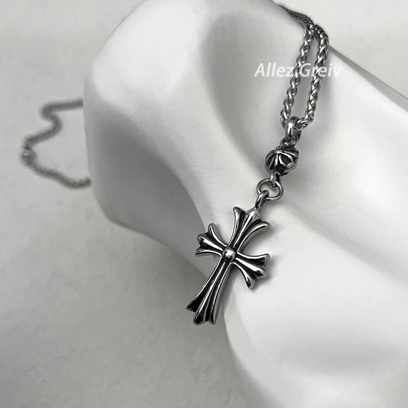 Niche Style Titanium Steel Boys Street Couple Colorfast Necklace Titanium Steel Cross