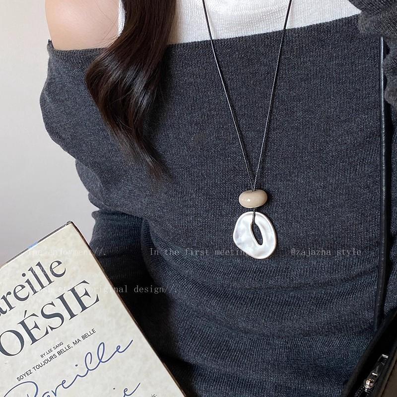 Korean simple irregular geometric necklace women's long adjustable sweater chain with accessories