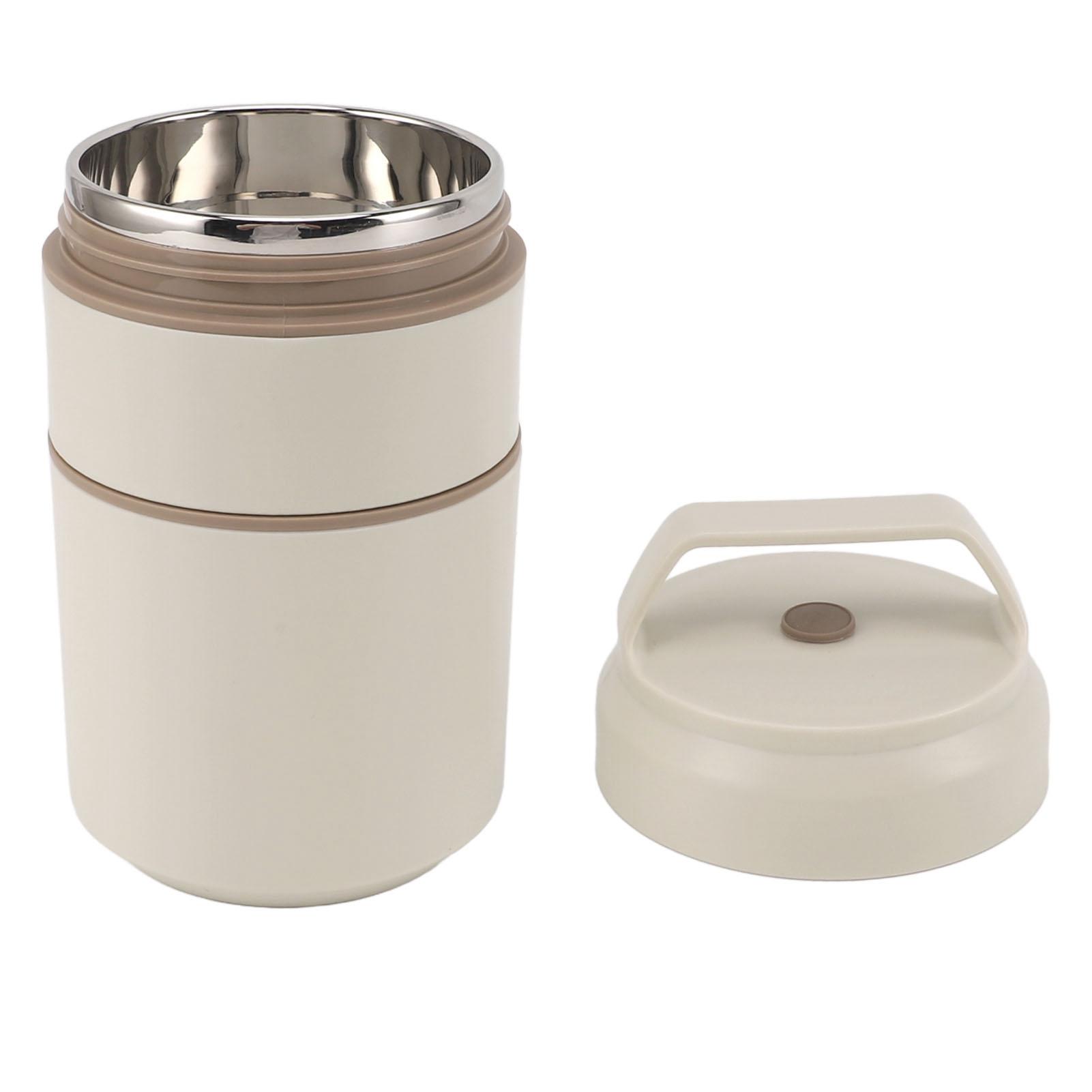 Stainless Steel Insulated Food Jar Double Layer 620ml Capacity   Proof Lid Insulated Food Container Wide Mouth