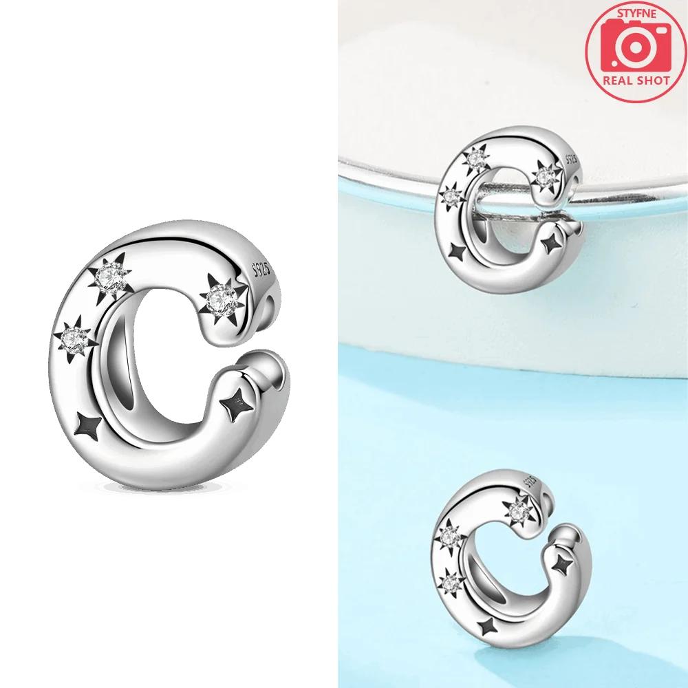 Letter Pendant Love White Zircon Stars Original Copper English Letters Beads Fit Bracelet Accessory Jewelry Gift Women Diy