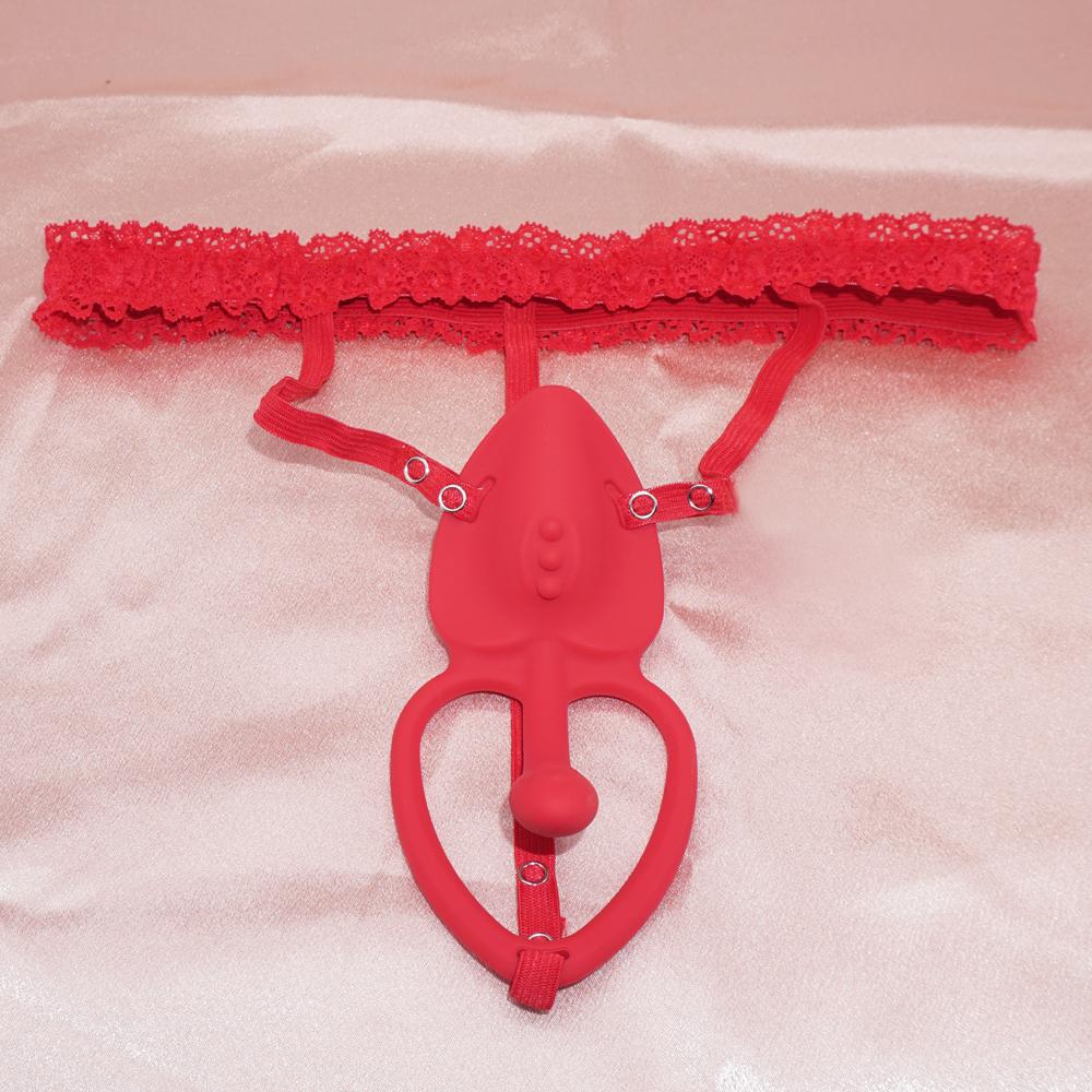 Wearable Panty Vibrator Adult Sex Toy Wireless Control Vibrating Penis Ring with Lace Strap Clitoral Stimulator for Women Couple