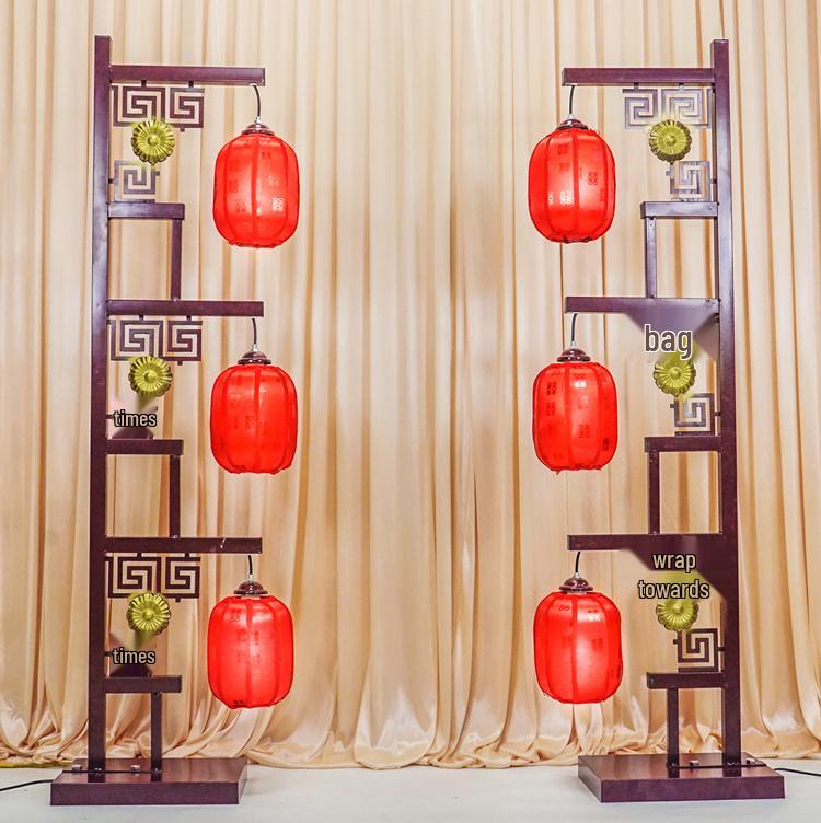 2024 Chinese Palace Lantern Aisle Markers - Han Tang Wedding Antique Iron Art
