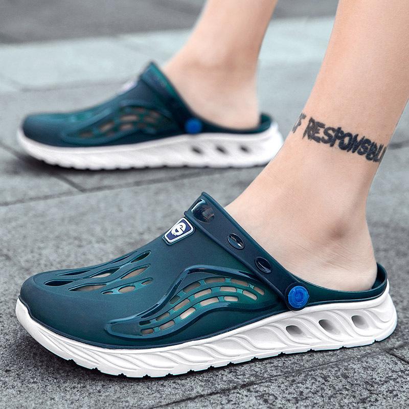 Fashion Men's Sandals Summer Wear Hole Shoes Sports Dual-purpose Driving Cool Slippers Vietnamese Baotou Non-slip Beach Shoes Men