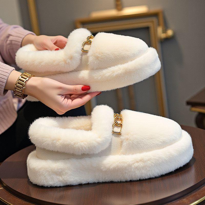 Women's lightweight comfortable thick sole cold warm padded snow boots non-slip wear-resistant outdoor sports hairy Lefebvre cotton shoes