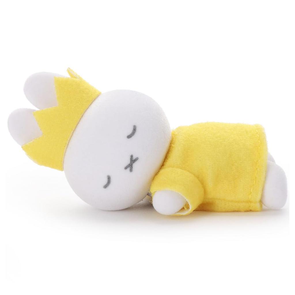 Bruna Sleeping Friend Flocked Mascot Miffy (Crown) Plush Toy Width Approx. 7cm