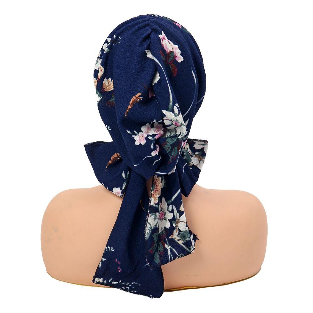 Print Women Hijab Caps Wrap Hair Ladies Headscarf Hat Fashion Turban Bonnet  Hide Hair