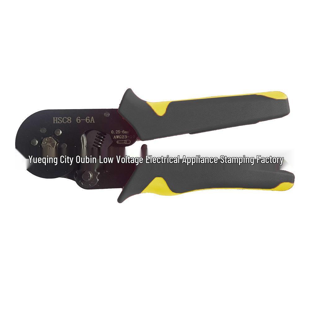 Manufacturer 6-6A European Style Tubular Terminal Crimping Pliers for Wire & Insulation, Manual Tool.
