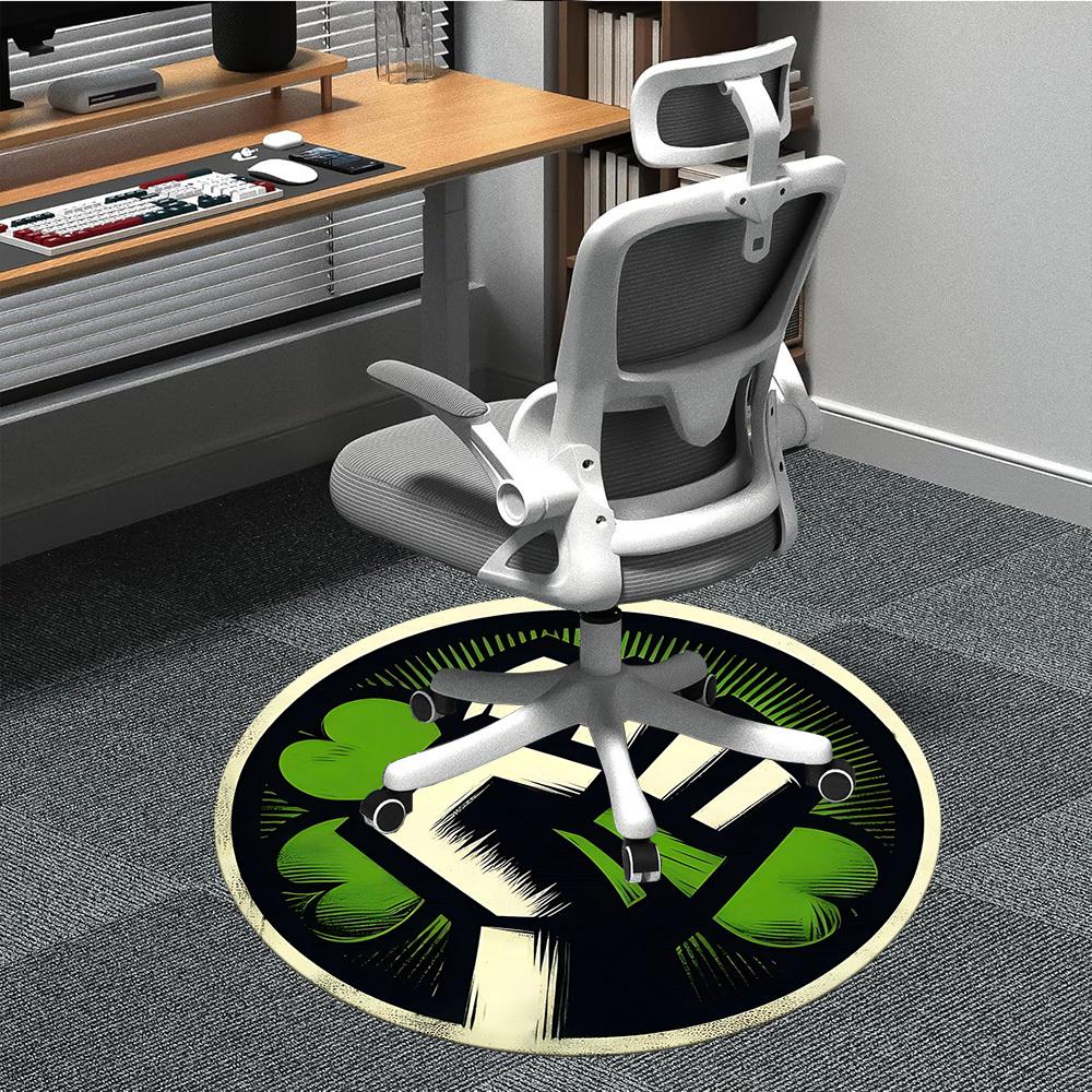 

1pc Clover Fist Print Chair Carpet for Office, Soft Flannel Throw Mat, Perfect for Office,Holiday Party Decoration Choice yy251113083 80cm by 80cm