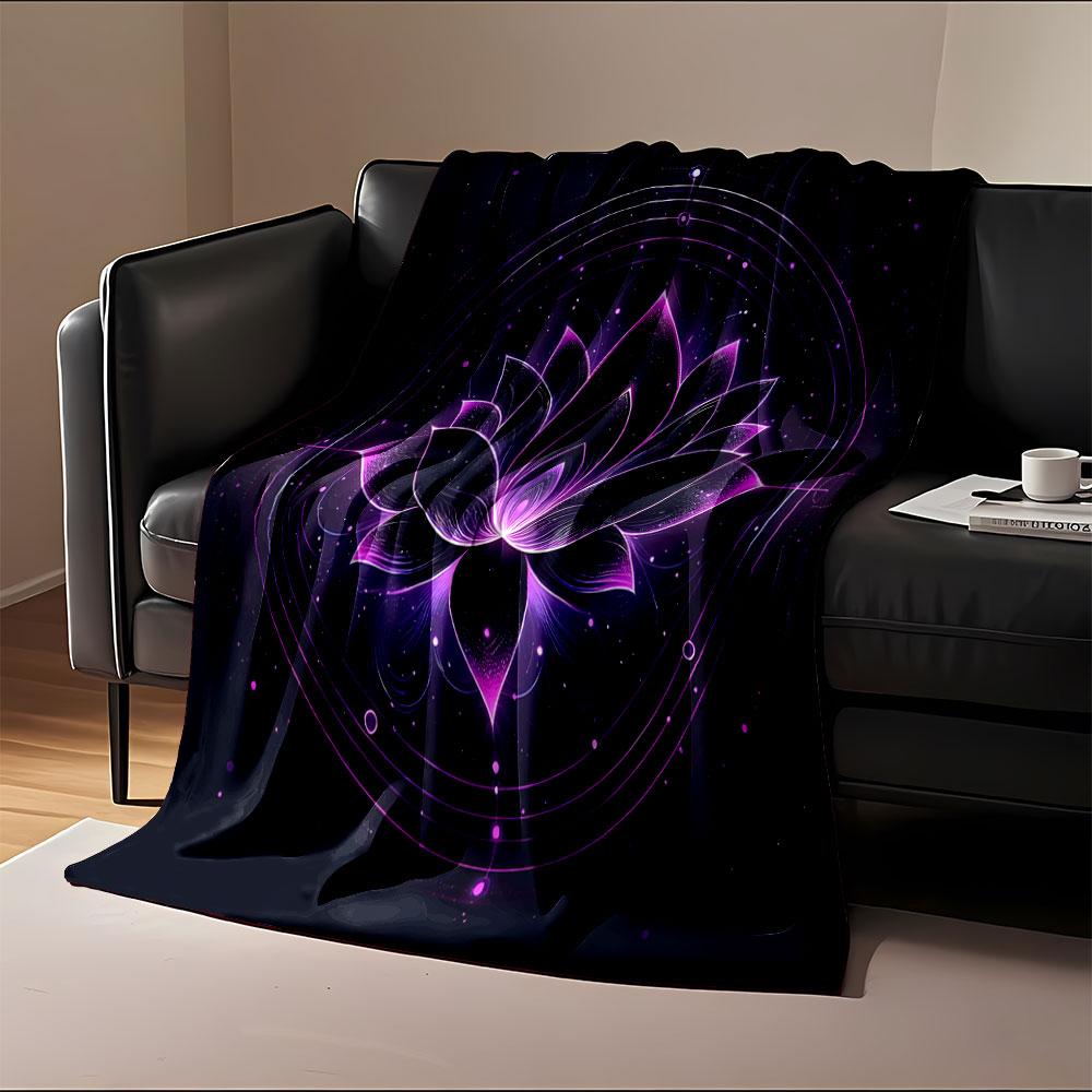 Glowing Lotus Mandala Design print blanket soft and cozy perfect for the living room bed sofa or a nap,gift