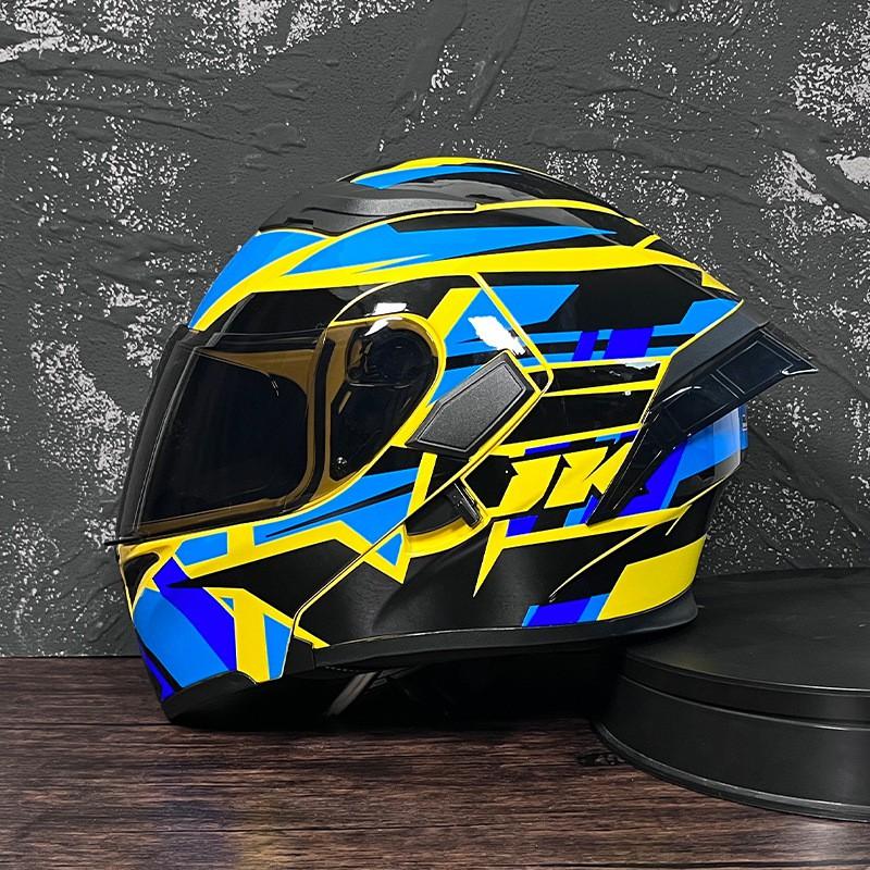 JIEKAI Flip-Up Motorcycle Helmet Women Couples Dual Lens Full Face Scooter Riding ABS Material