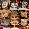 Christmas Cake Decoration  Ins Style Acrylic Diverse Patterns Merry Christmas 2025  Year Cake Insert Card Decoration