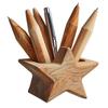 Wooden Pen Holder, Pentagram, Solid Wood Pen Holder, Office Desktop Storage Box, Desk Ornament, Wooden Handicrafts