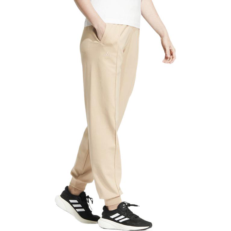 Adidas Solid Color Logo Embroidered Joggers Women Bottoms Light-Brown HZ7062