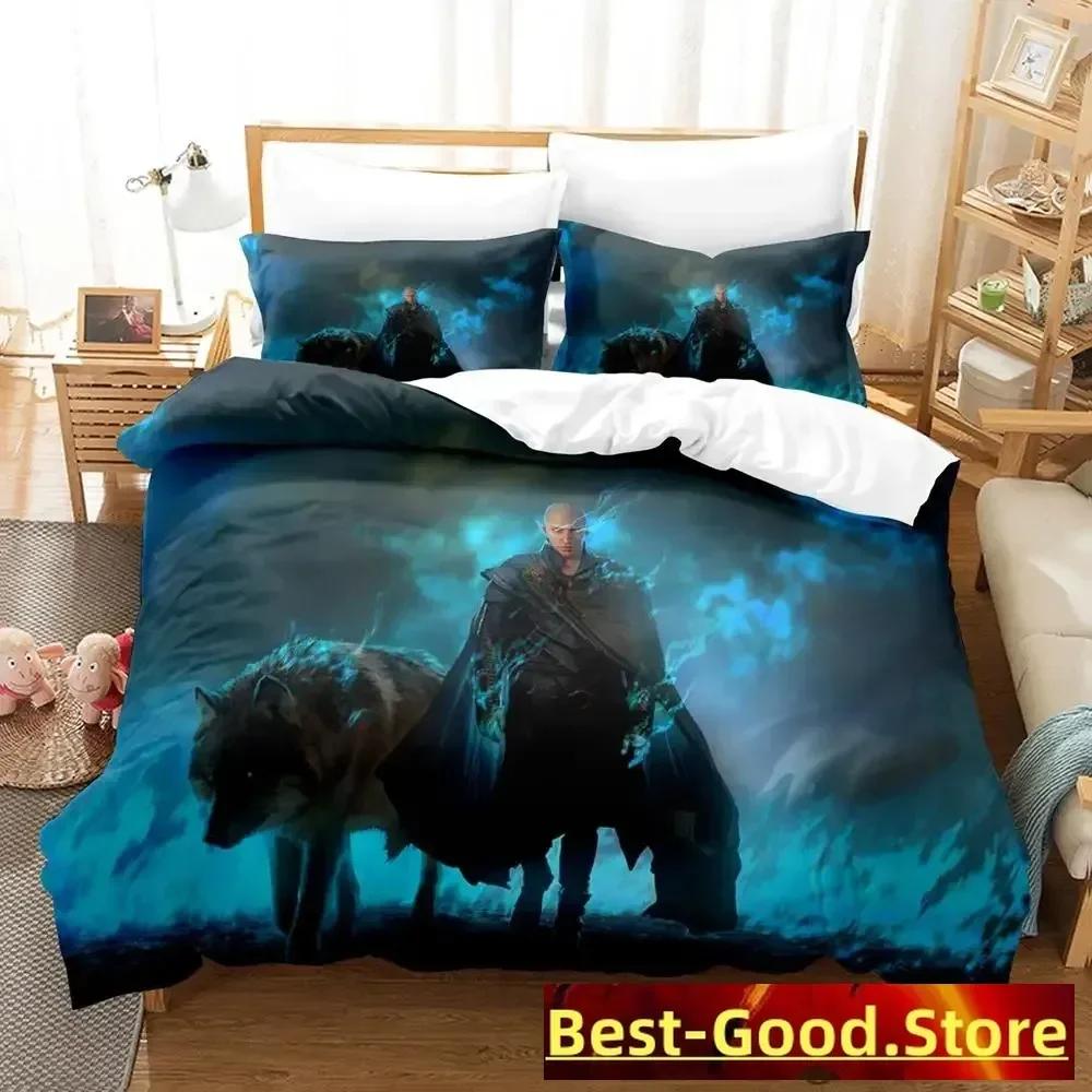 

2023 Dragon Age Dreadwolf Bedding set Printed Duvet Cover Pillowcase Single Double Queen Super King Size Sets 70x133cm 2pcs