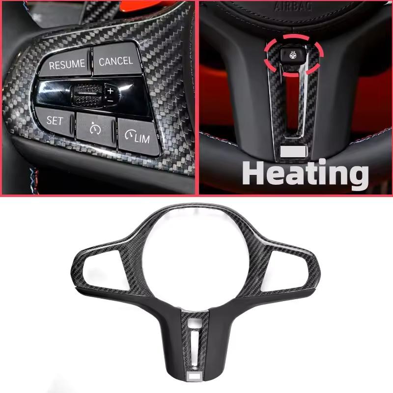 mkacg4 For BMW G20 G21 G22 G26 G30 G32 G42 F44 Real Carbon Fiber Car Steering Wheel Frame Cover M Performance Interior Replacment Kit